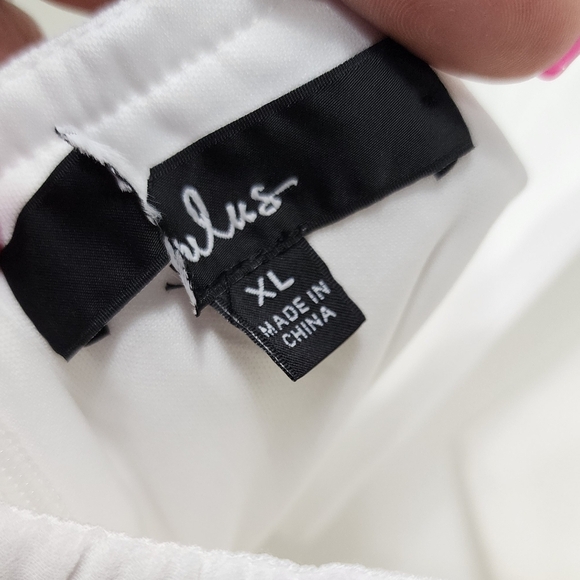 Lulus Romantic Attitude White Chiffon Rosette Drop Waist Maxi Dress XL Wedding - Picture 9 of 9